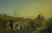 Vilhelm Hammershoi Bnder vender hjem fra marken med det sidste las korn oil painting on canvas